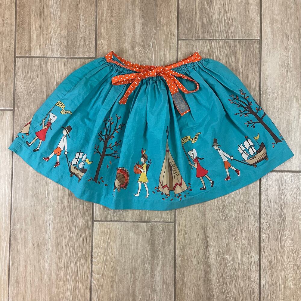 Eleanor Rose Girls 8-10 Thanksgiving Pilgrim Skirt Fall Turkey Boutique Skirt